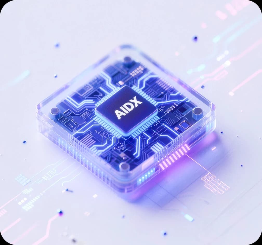 通过 AIDX 安全测试的 AI 芯片示意图